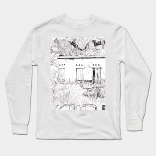 Garden Session Di Linh Vietnam Pen and Ink Illustration Long Sleeve T-Shirt